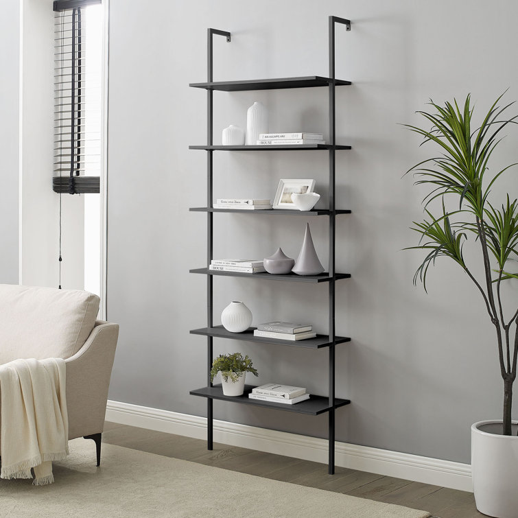 Ebern Designs 84.84'' H X 29.92'' W Mdf Metal Ladder Bookcase & Reviews